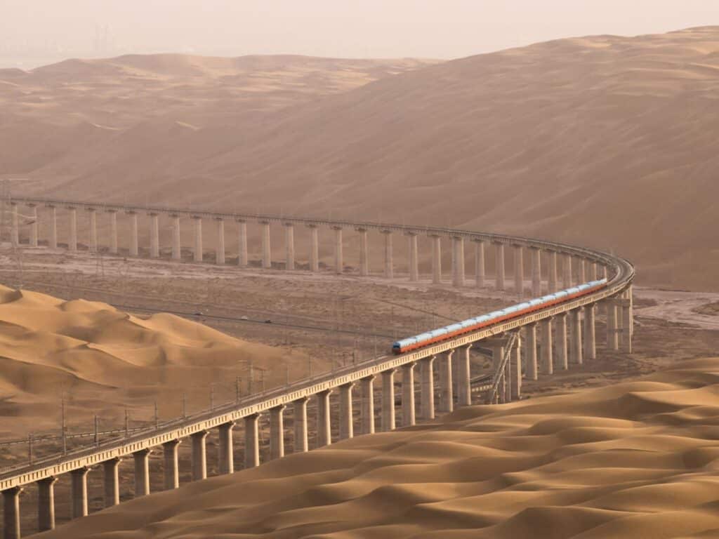 Golden Eagle Train, Desert crossing, China