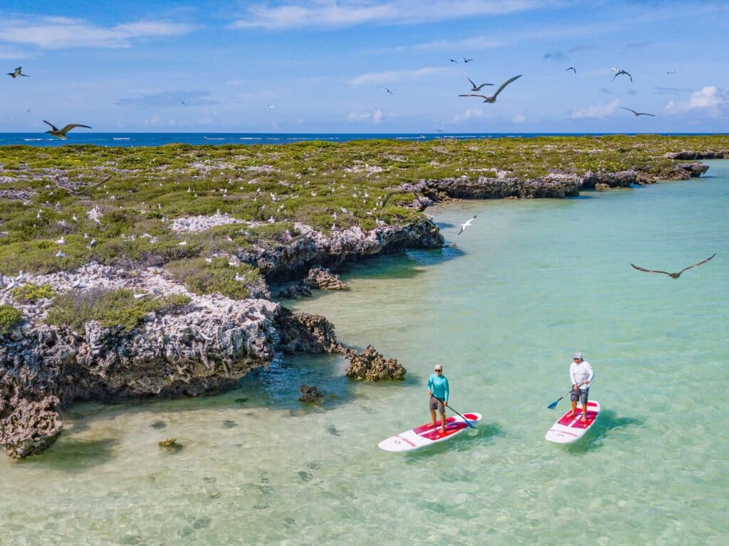 Stand up paddleboarding in the Seychelles