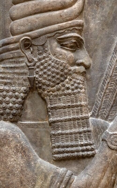 Babylonian Assyiran wall relief carving, Mesopotamia, Iraq