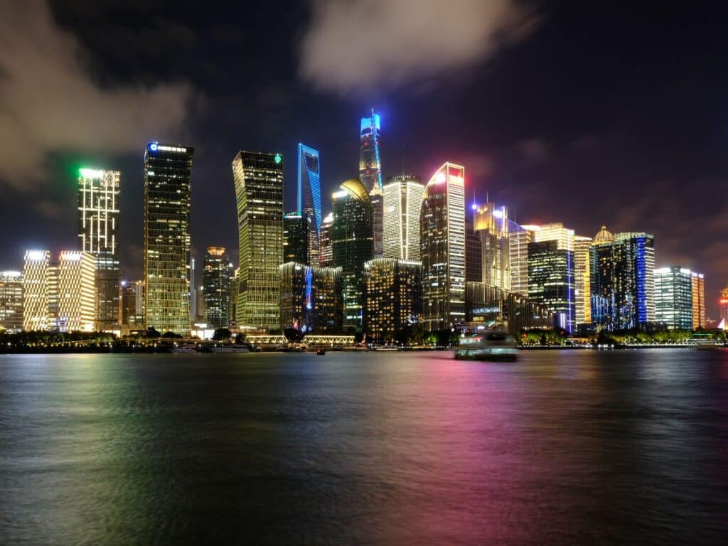 Shanghai skyline at night, Shanghai, China