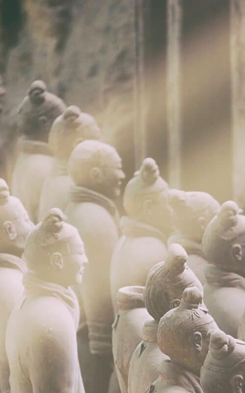 Sun shafts across the Terracotta Warriors, Xian, China