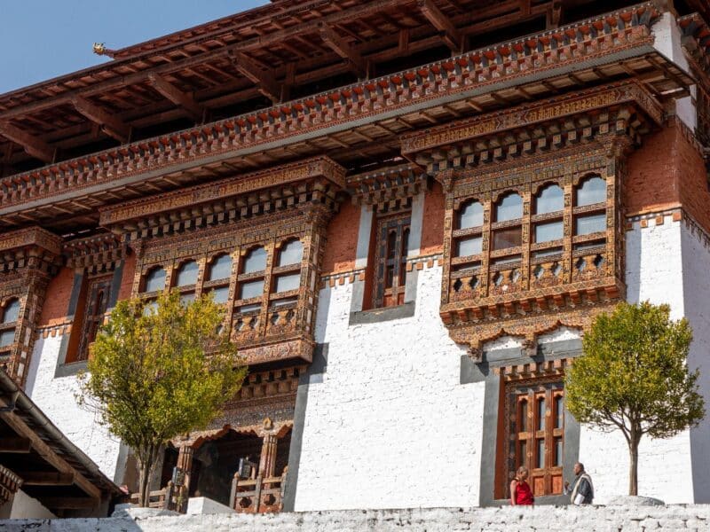 Monk at Trongsa Dzhong, Bhutan