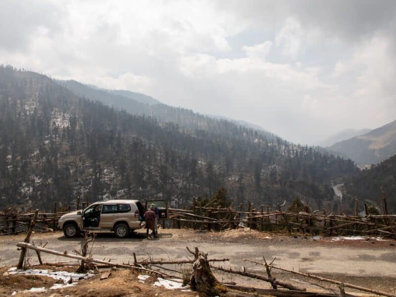 On the road just outside Merak, Bhutan