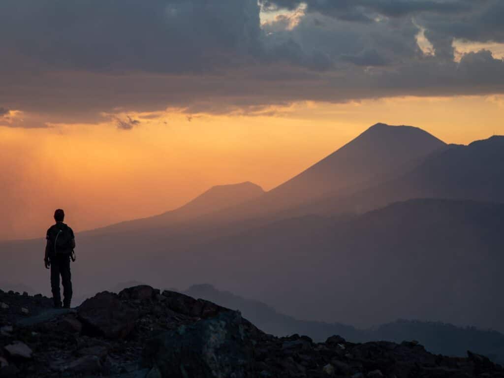 Sunset at Telica volcano