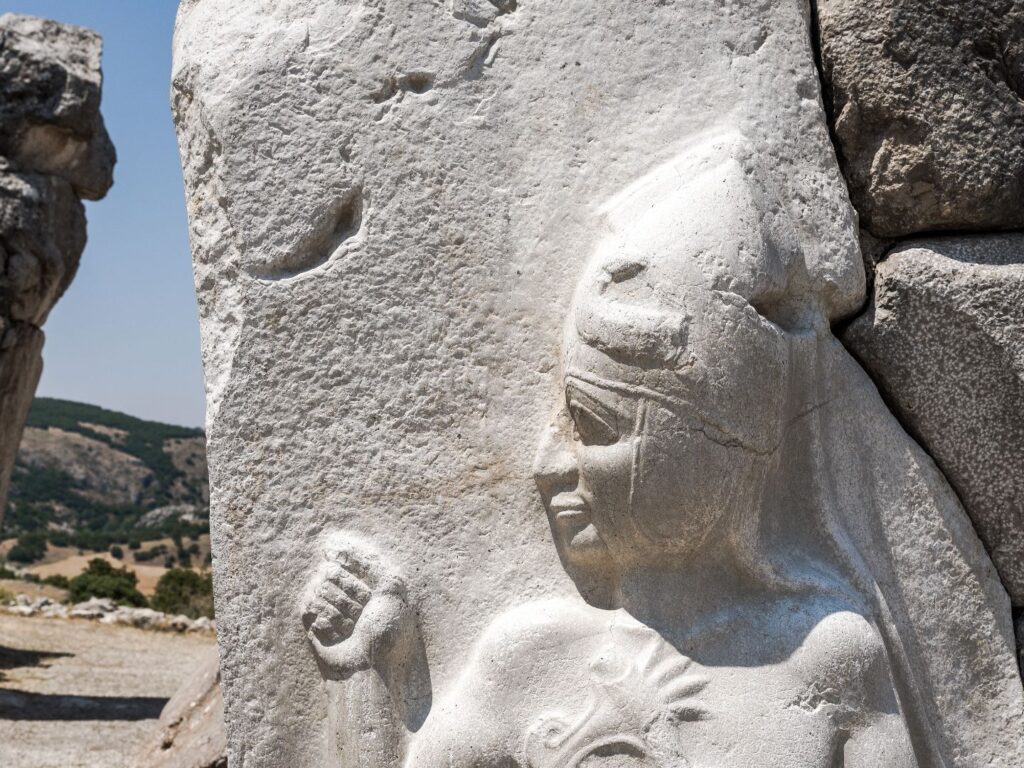 Warrior bas relief, Hattusa ancient site, Turkey