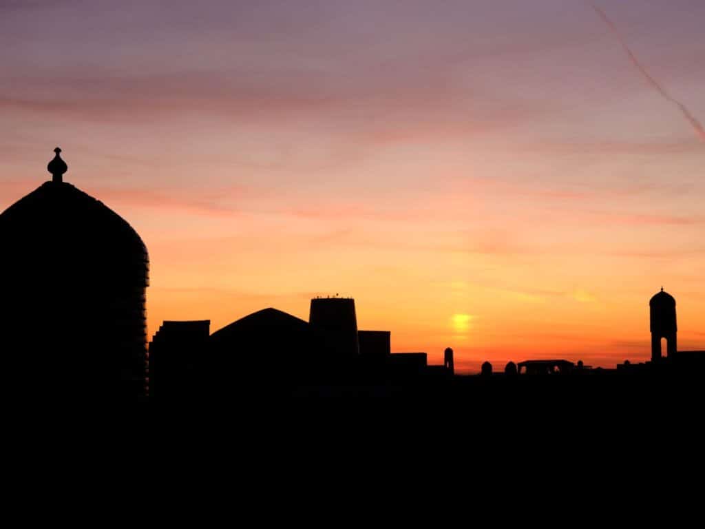 Khiva skyline at sunset, Uzbekistan