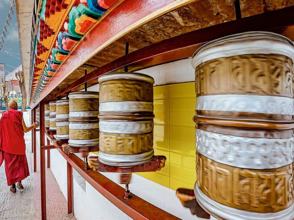 Gonpa Monastery, Prayer wheels, Ladakh, India
