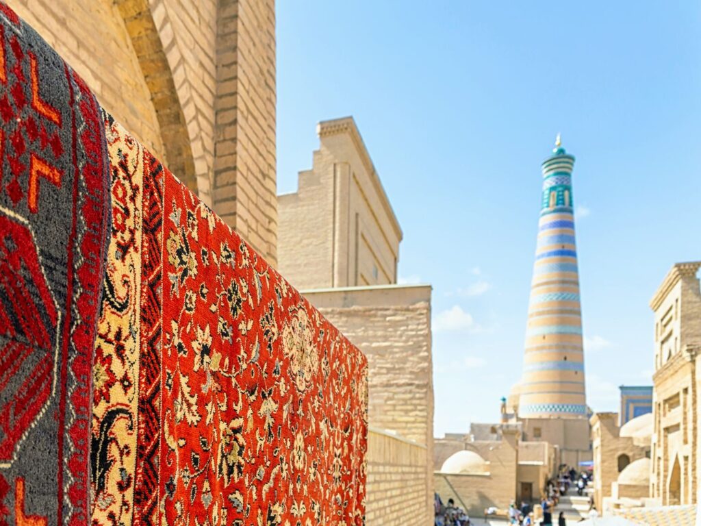 Carpets in Khivas old town, Uzbekistan