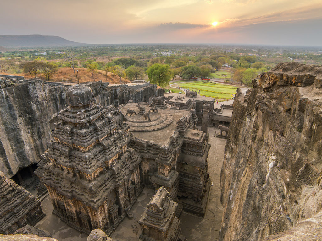 Kailas temple in Ellora caves complex, Maharashtra state in India