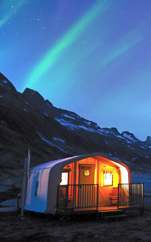 Camping under Northern Lights, Tasiilaq, Greenland