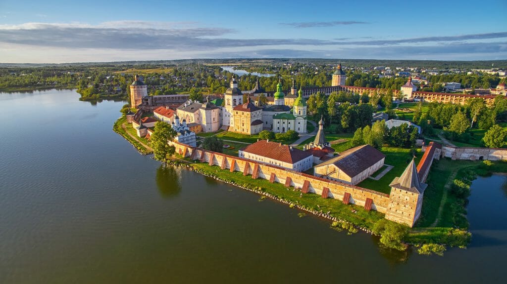 Aerial view of Kirillo Belozerskiy Monastery, Goritsy, Volga Dream Cruise, Russia