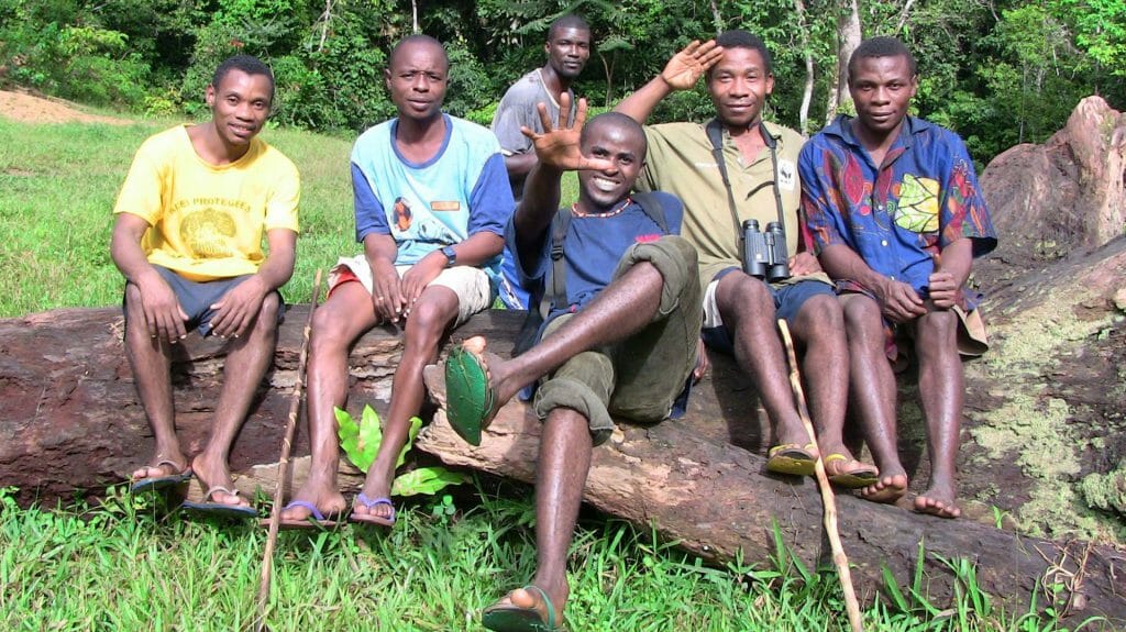 Ba'Aka trackers, Bai Hokou, Dzanga Sangha Reserve, Central African Republic