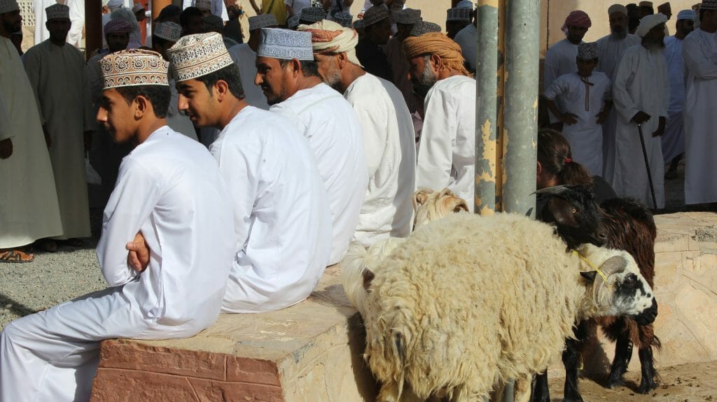 Bedouin Men at Nizwa Market, Nizwa, Oman