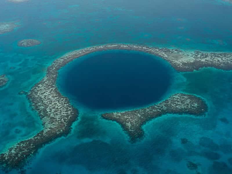 Aerial view of Great Blue Hole, Belize