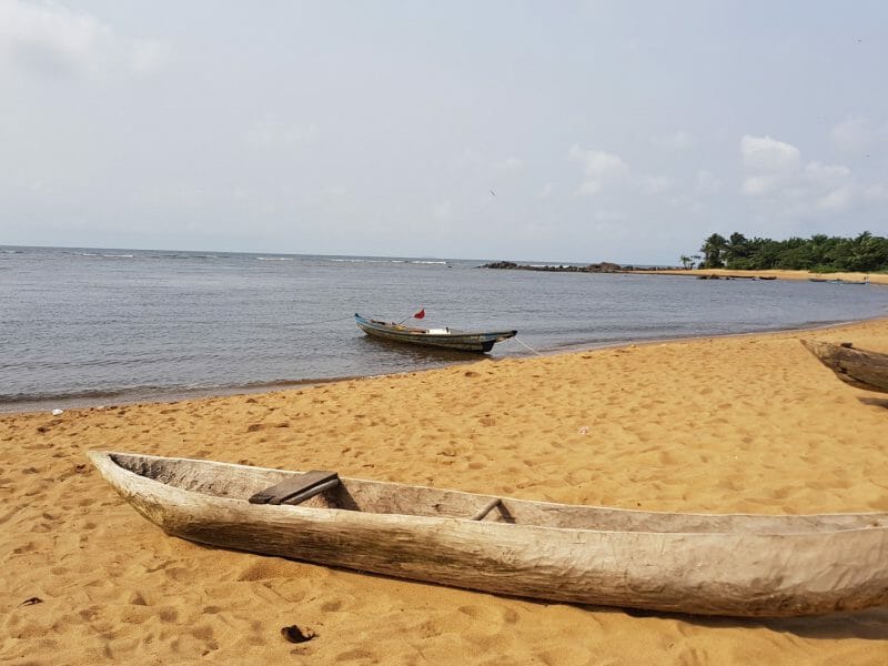Boats on beach, Kribi, Cameroon