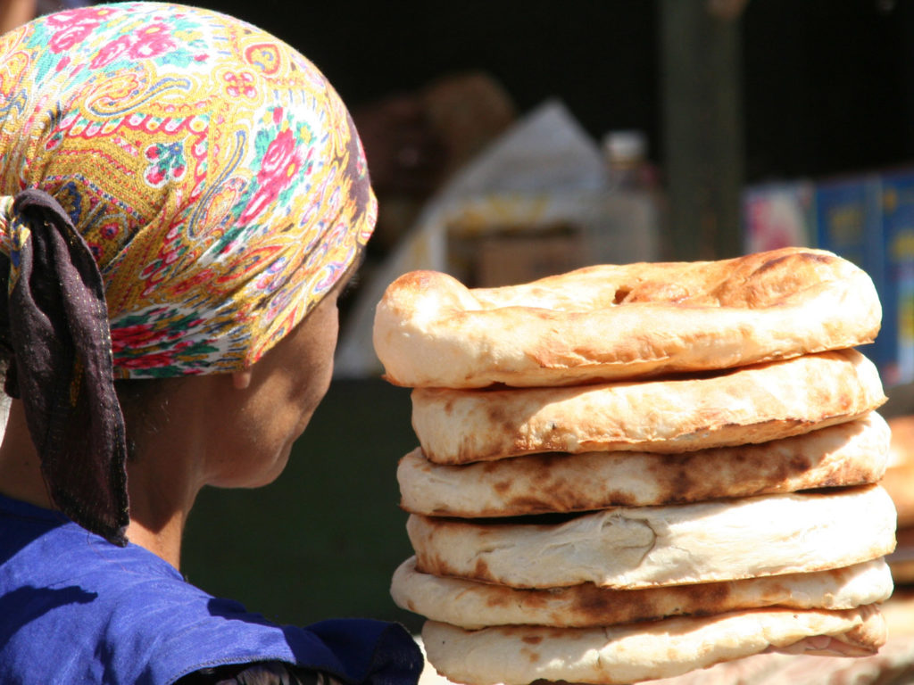 Bread seller, Tajikistan