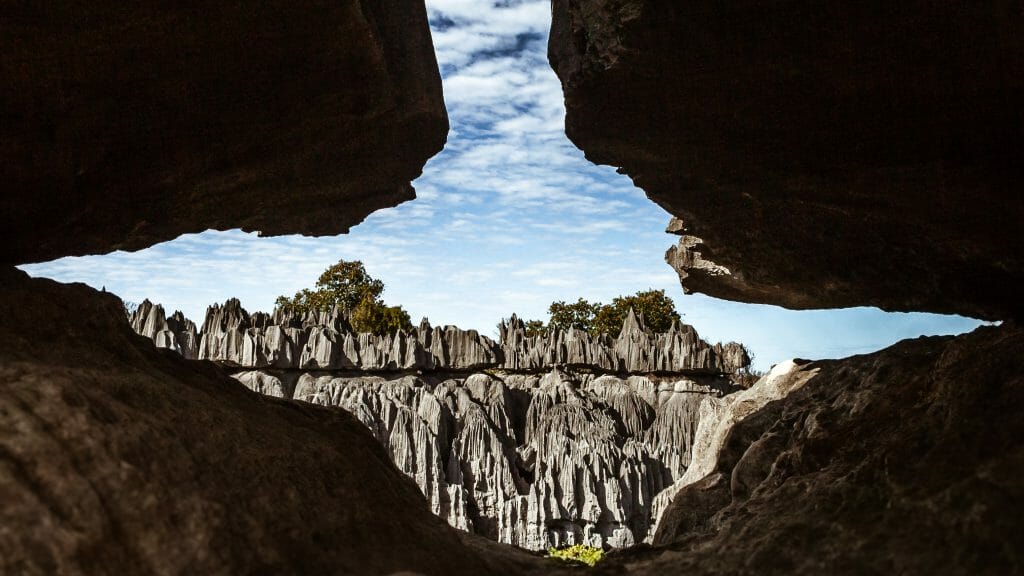 View from cave in Tsingy de Bemaraha, Madagascar