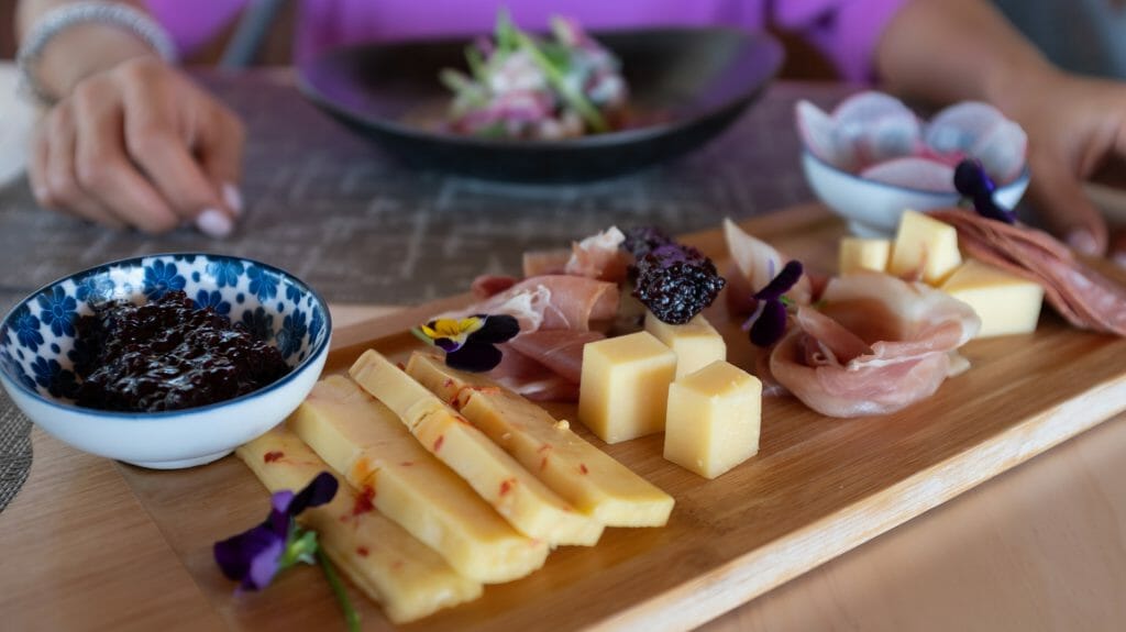 Cheese board, farm to table, Senda Monteverde Hotel, Costa Rica