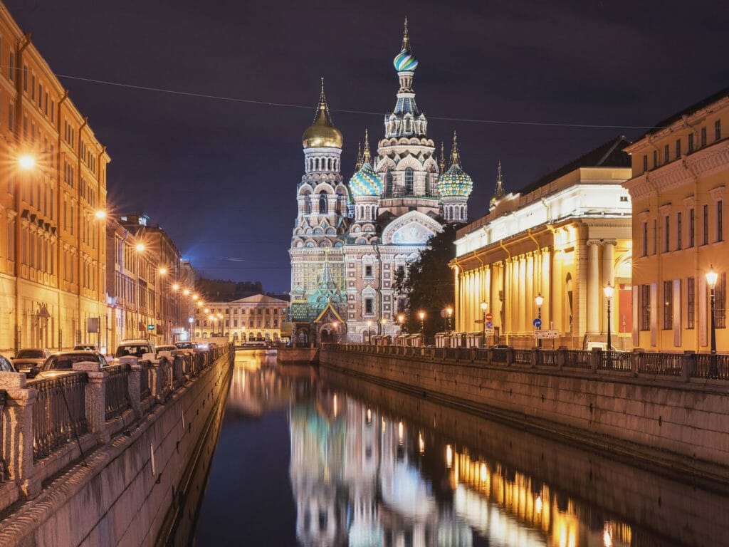 Church Of Savior of Spilled Blood At Night, St Petersburg, Russia