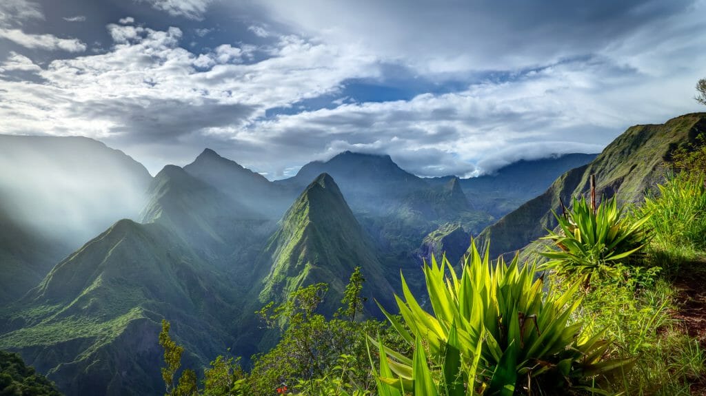 Cirque de Mafate caldera on Reunion Island
