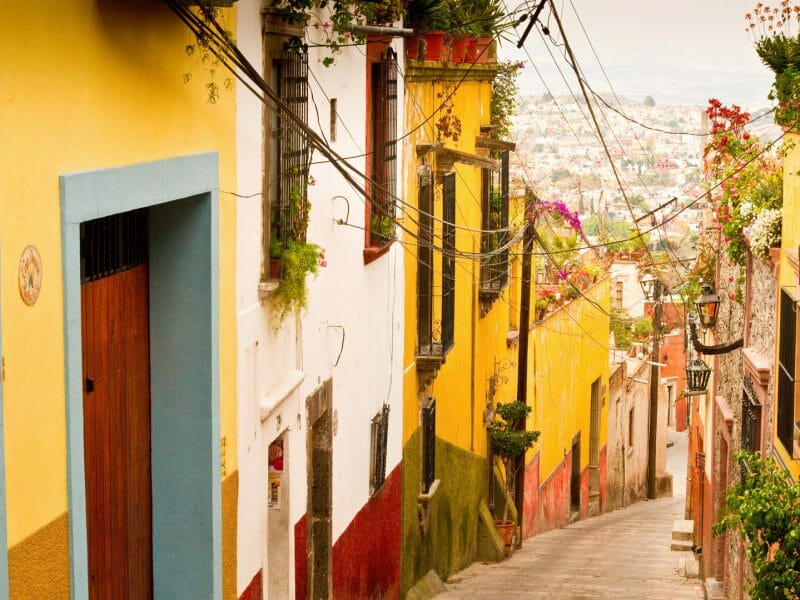 colourful street in San Miguel de Allende, Mexico