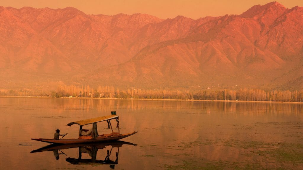 Dal Lake at Sunset, Srinigar, Kashmir, India