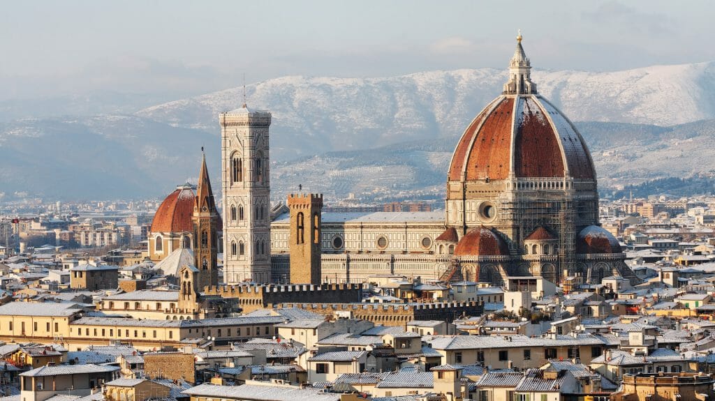 Florence Dome Covered in Snow