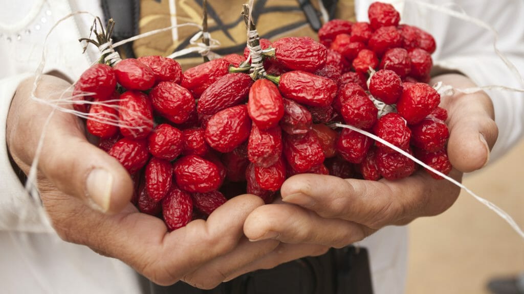 Handful of red peppers, Malawi