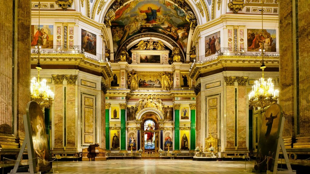 Interior of St. Isaac's Cathedral, St Petersburg, Russia