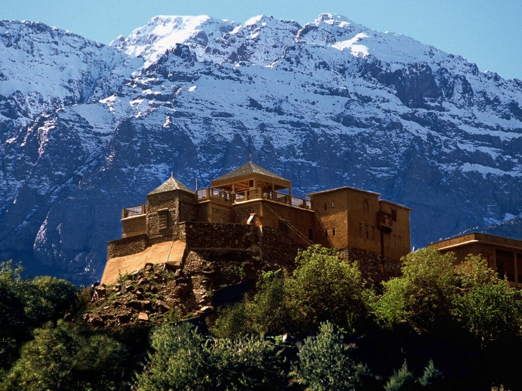 Kasbah du Toubkal exterior, Atlas Mountains, Morocco