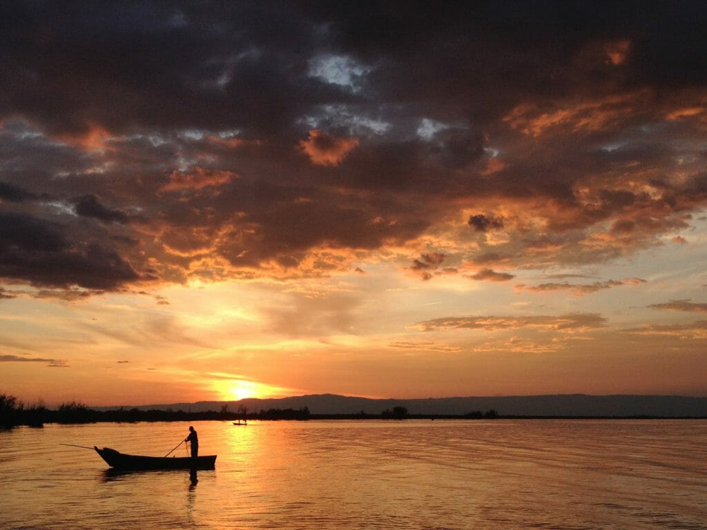 Lake Victoria Sunset Fisherman, Uganda