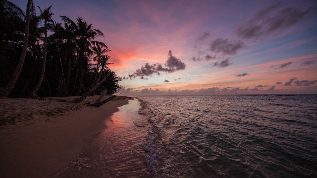 Little Corn beach, sunset, Corn Islands, Nicaragua