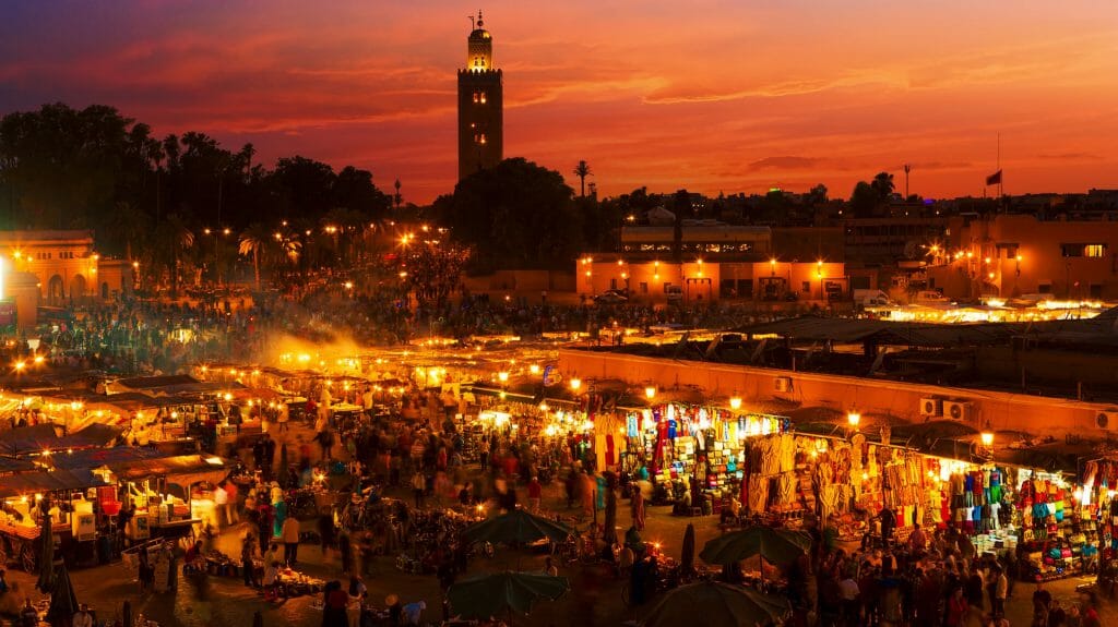 Market Square at Dusk, Marrakesh, Morocco