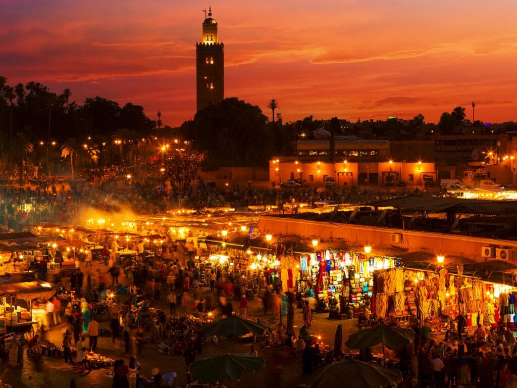 Market Square at Dusk, Marrakesh, Morocco