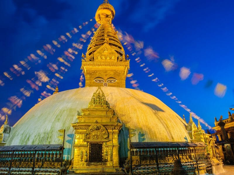 Swayambhunath at Night, Kathmandu, Nepal