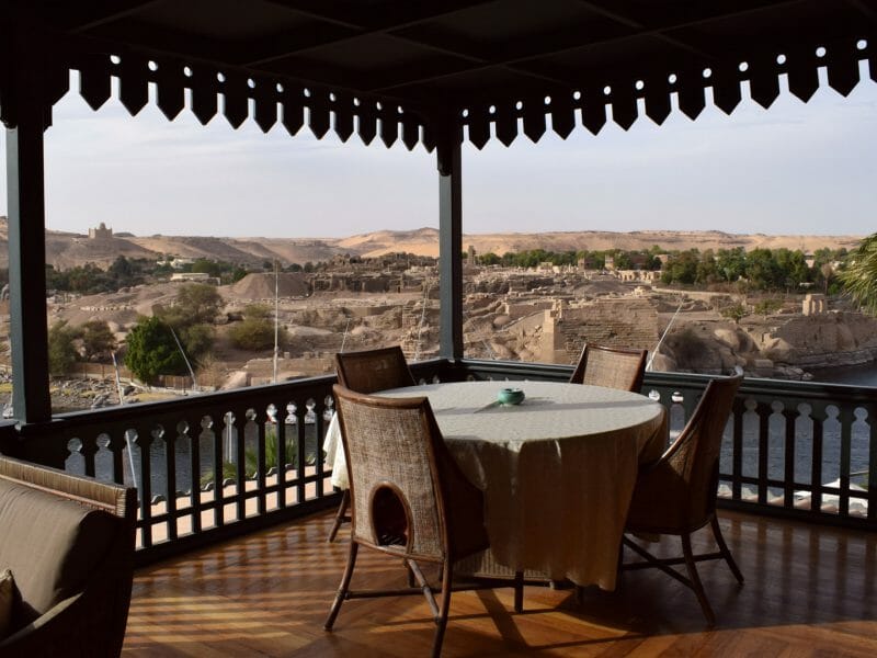 Terrace with views of the Nile, Sofitel Legend Old Cataract, Aswan, Egypt