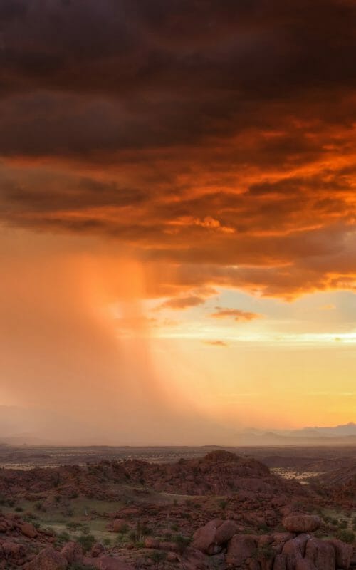 Thunderclouds at sunset, Damaraland, Namibia
