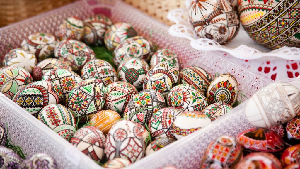 Traditionally painted easter eggs, Bucovina, Romania