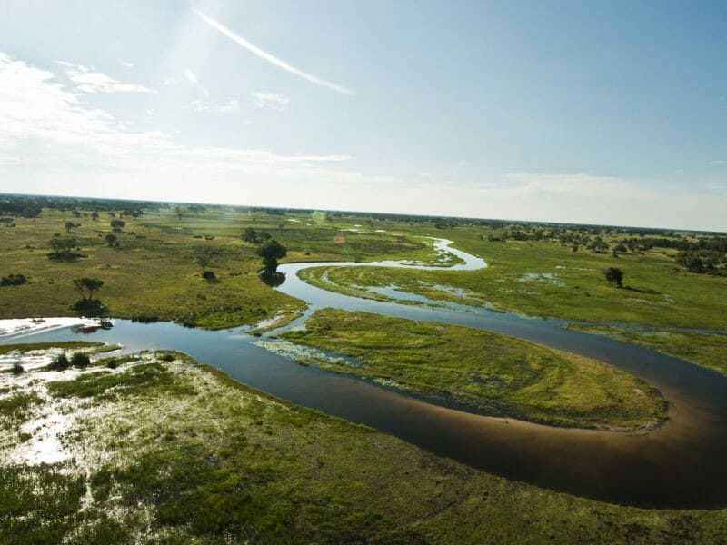 View from above, helicopter, safari, Botswana Safari, Helicopter Horizon