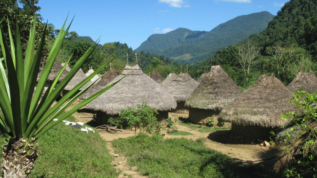 Village huts near The Lost City, Ciudad Perdida, Colombia