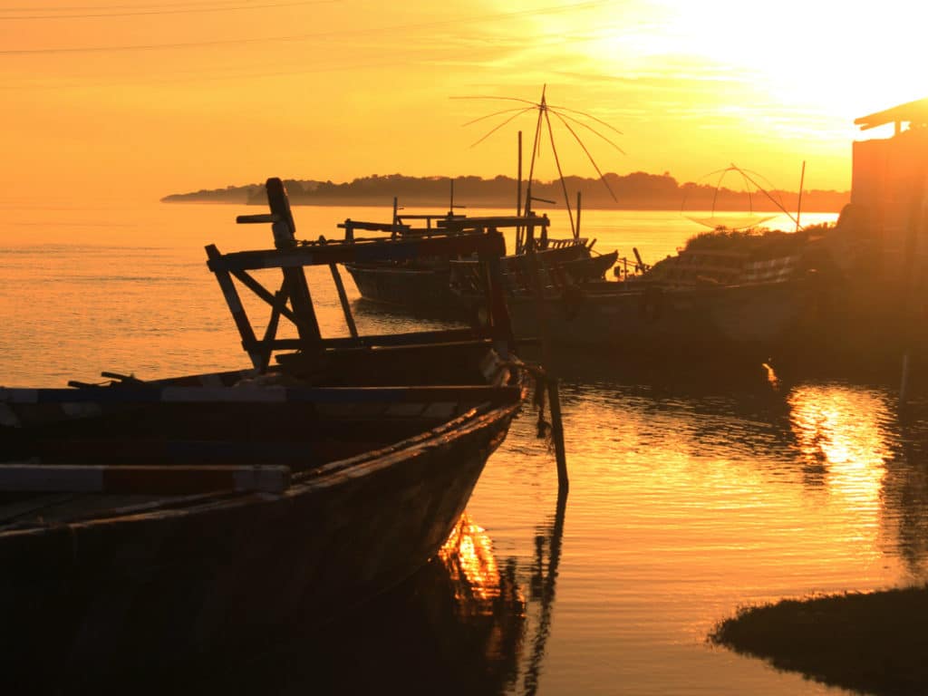Glimpse of the Golden hour in Koliabhomora Ghat, Brahmaputra River, Tezpur, Assam, India