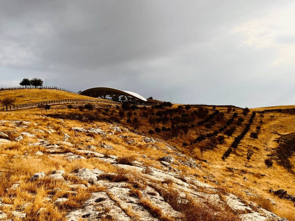 Gobekli Tepe site from afar, Sanliurfa, Eastern Turkey