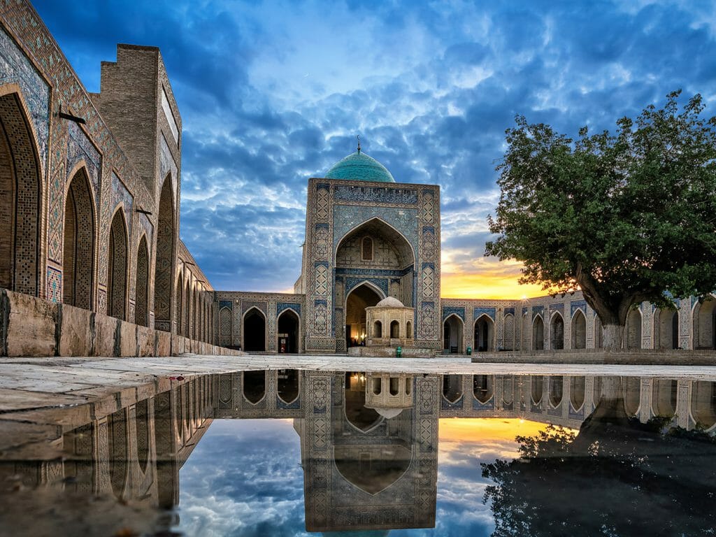 Inner courtyard of the Kalyan Mosque, part of the Po-i-Kalyan Complex in Bukhara