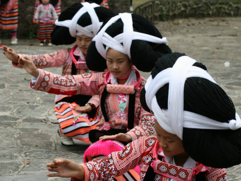 Longhorn Miao Women Dancing, Suoga Village, Guizhou, China