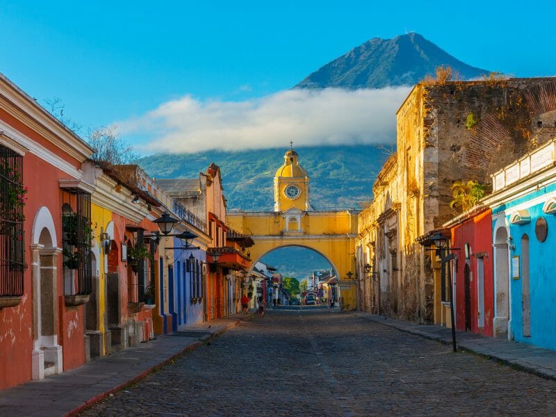 Santa Catalina Arch, Antigua, Agua Volcano, Guatemala