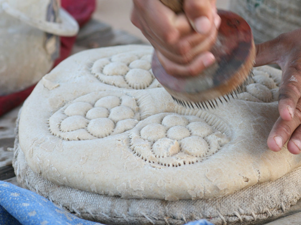 Decorating Bread, Damla, Turkmenistan