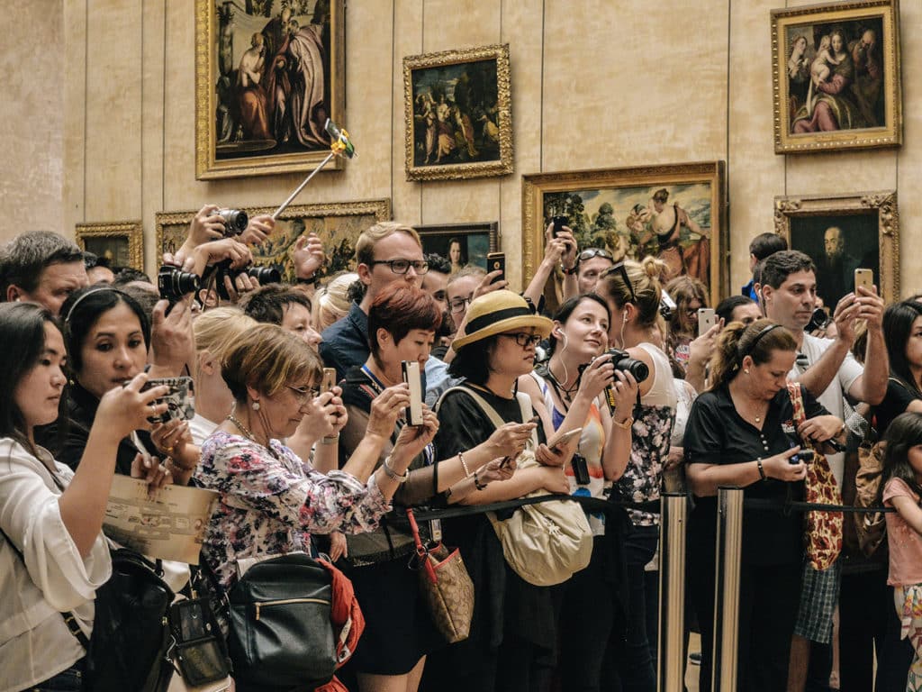 Crowd in the Louvre, France
