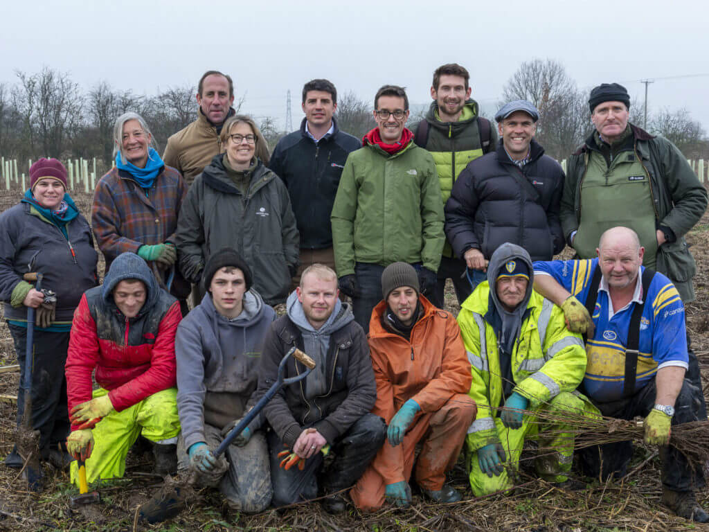 Group shot of people planting trees in Scunthorpe