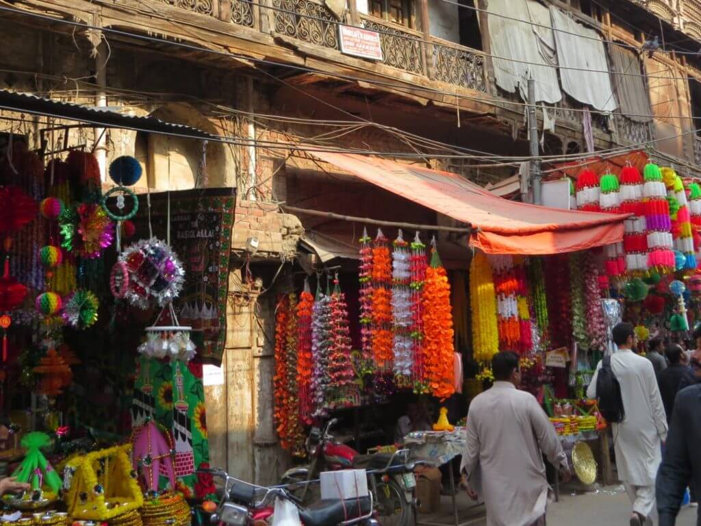 Wooden Houses with Balconies, Old Town, Lahore, Punjab, Pakistan
