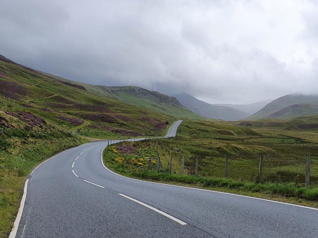 Road through Cairngorms, Scotland, UK
